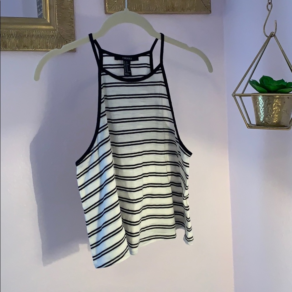 Striped and cropped halter top